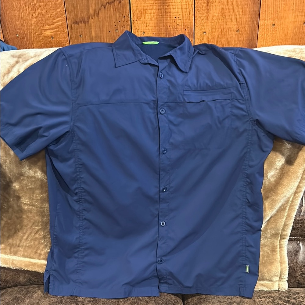 Koppen Navy Blue Casual Button Down Shirt